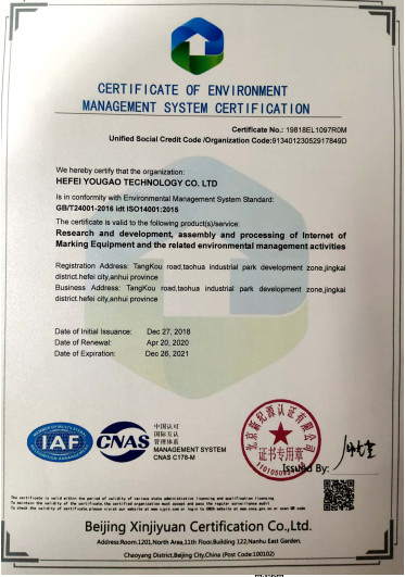 चीन Hefei Luox Yougao Technology Co., Ltd. प्रमाणपत्र