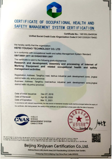 चीन Hefei Luox Yougao Technology Co., Ltd. प्रमाणपत्र